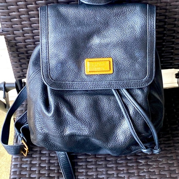 Marc Jacobs Black Leather Backpack